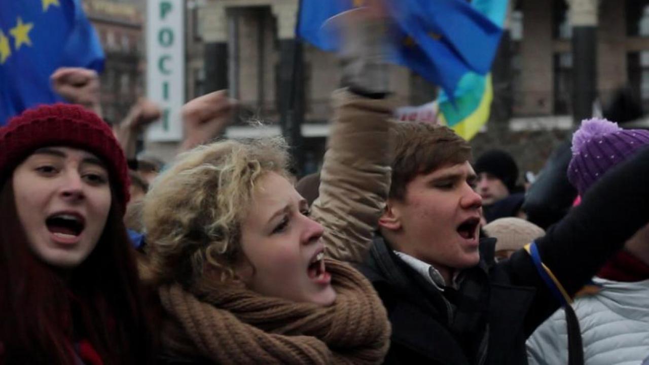 Protester i Kiev. Arkivbild.