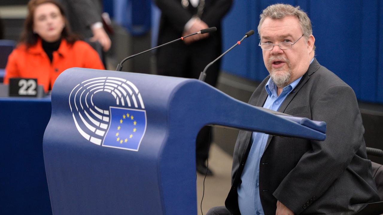 Kristdemokraternas EU-parlamentariker David Lega deltog i onsdagens dabatt. 