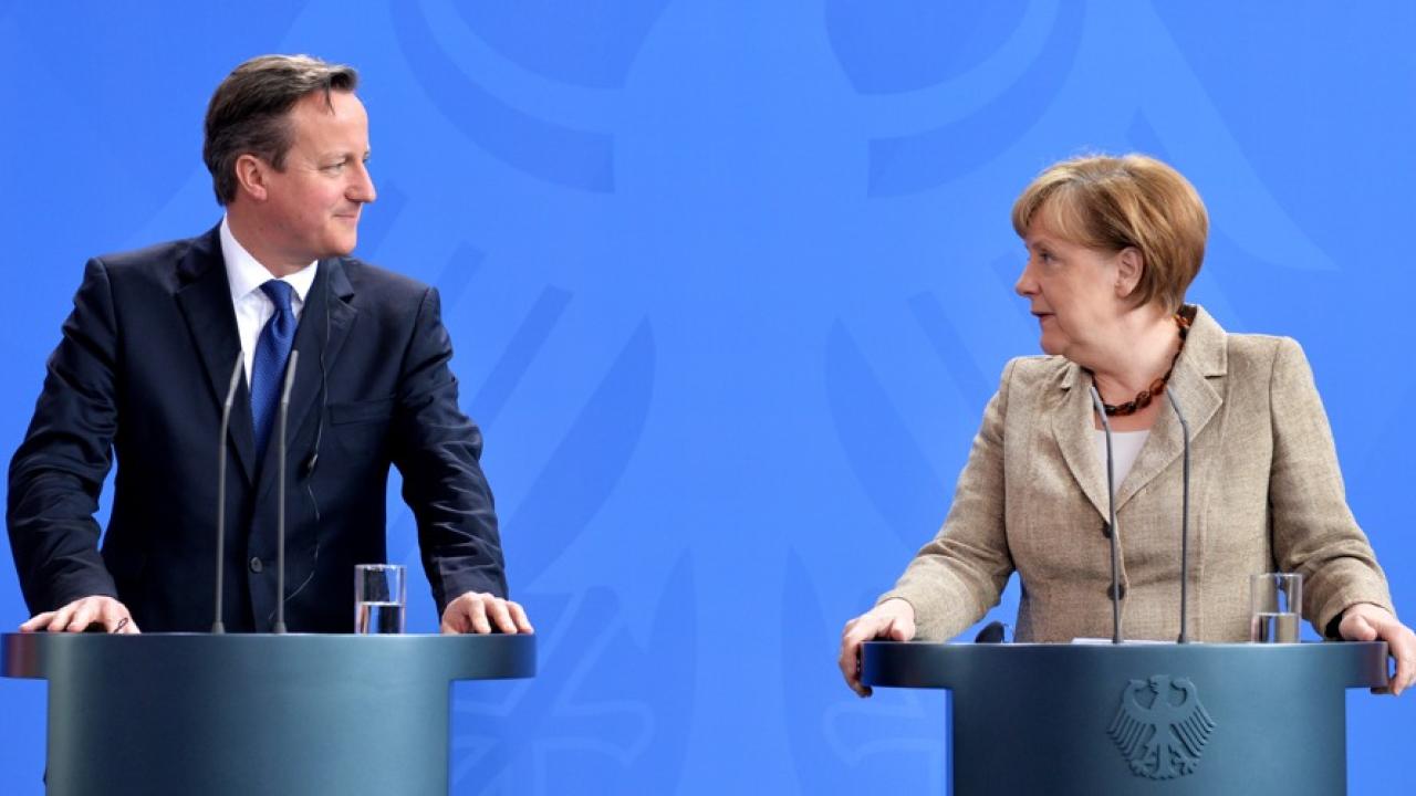 David Cameron och Angela Merkel efter fredagens möte.  David Cameron och Angela Merkel efter fredagens möte.