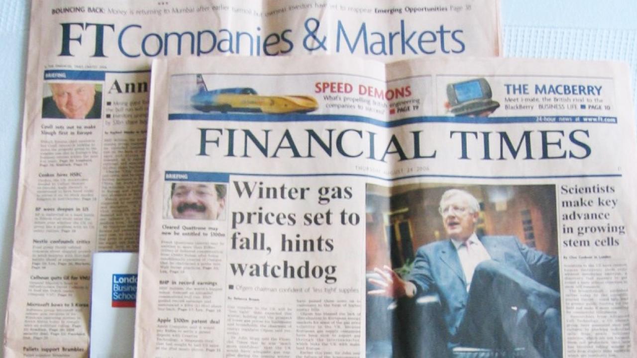 Affärstidningen Financial Times. Arkivbild.