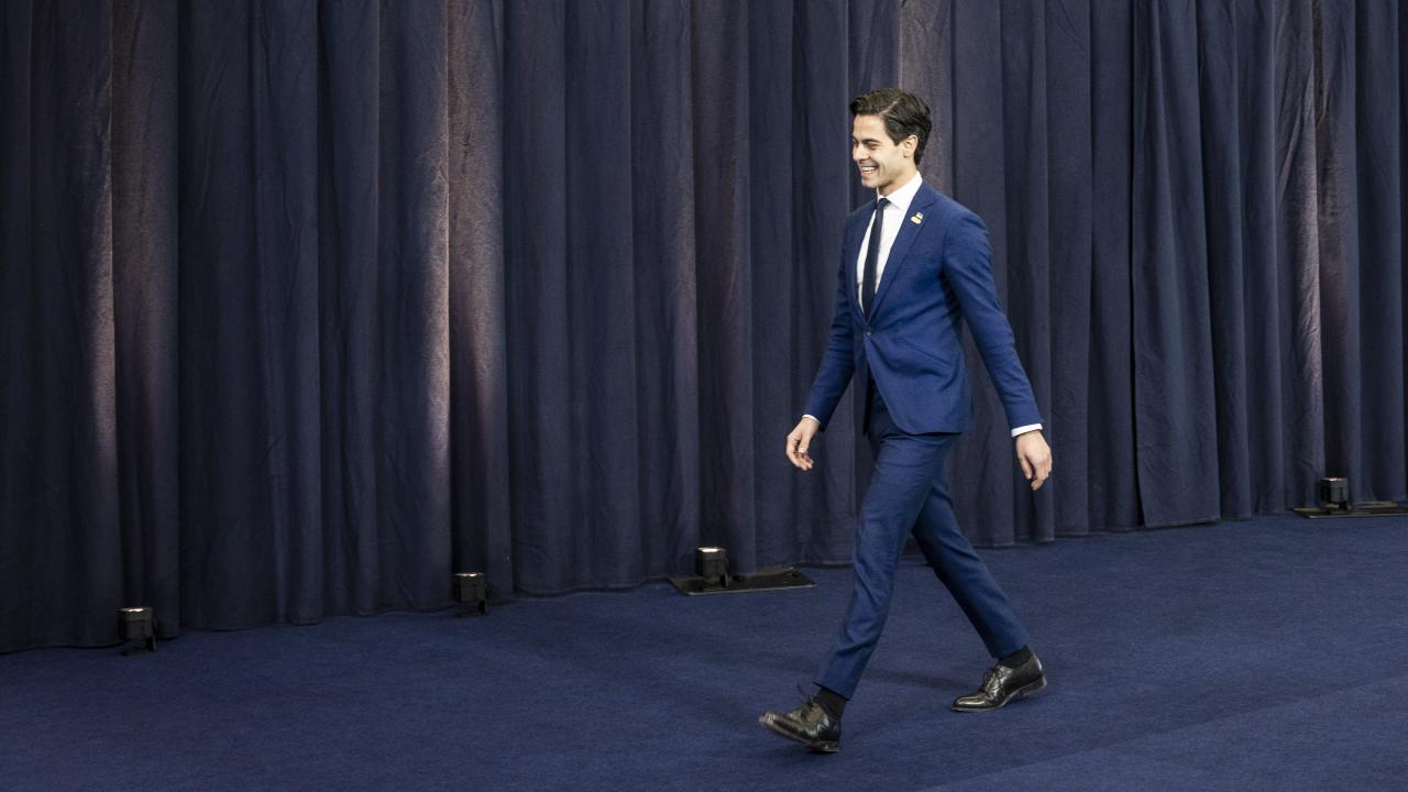 Socialliberala D66:s partiledare Rob Jetten kan bli Nederländernas näste premiärminister. Arkivbild.  Socialliberala D66:s partiledare Rob Jetten kan bli Nederländernas näste premiärminister. Arkivbild.