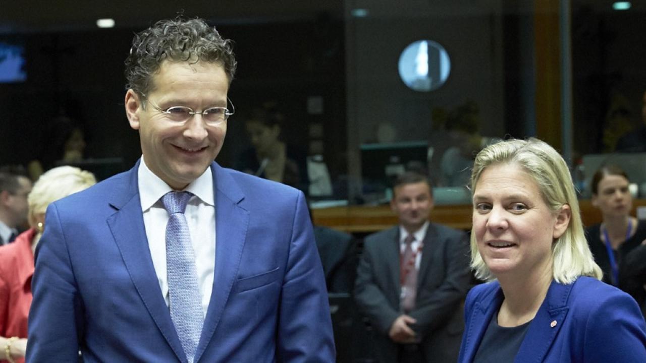 Nederländernas finansminister Jeroen Dijsselbloem och finansminister Magdalena Andersson. Arkivbild.