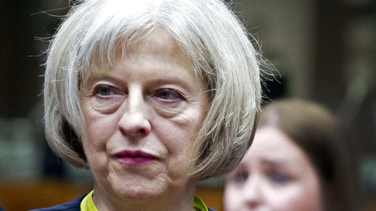 Storbritanniens inrikesminister Theresa May spekuleras vara intresserad av att ta över konservativa Tory efter David Cameron. Arkivbild. Storbritanniens inrikesminister Theresa May spekuleras vara intresserad av att ta över konservativa Tory efter David Cameron. Arkivbild.