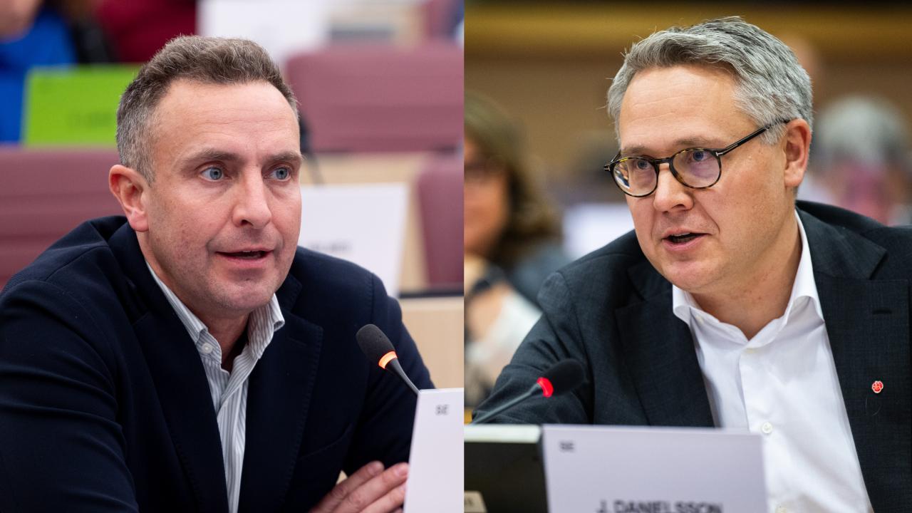 EU-parlamentariker Tomas Tobé (M) och Johan Danielsson (S). Arkivbild.