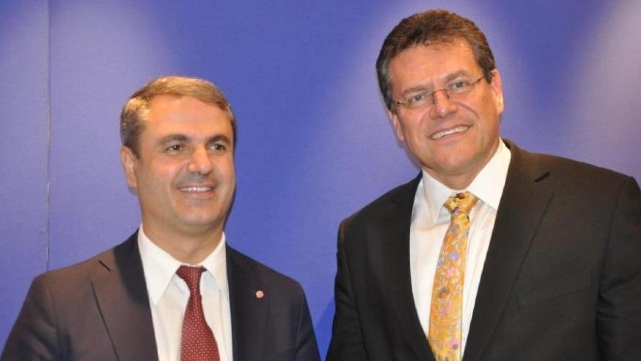 Ibrahim Baylan (S), energiminister och Maroš Šefčovič, vice-ordförande i EU-kommissionen. 