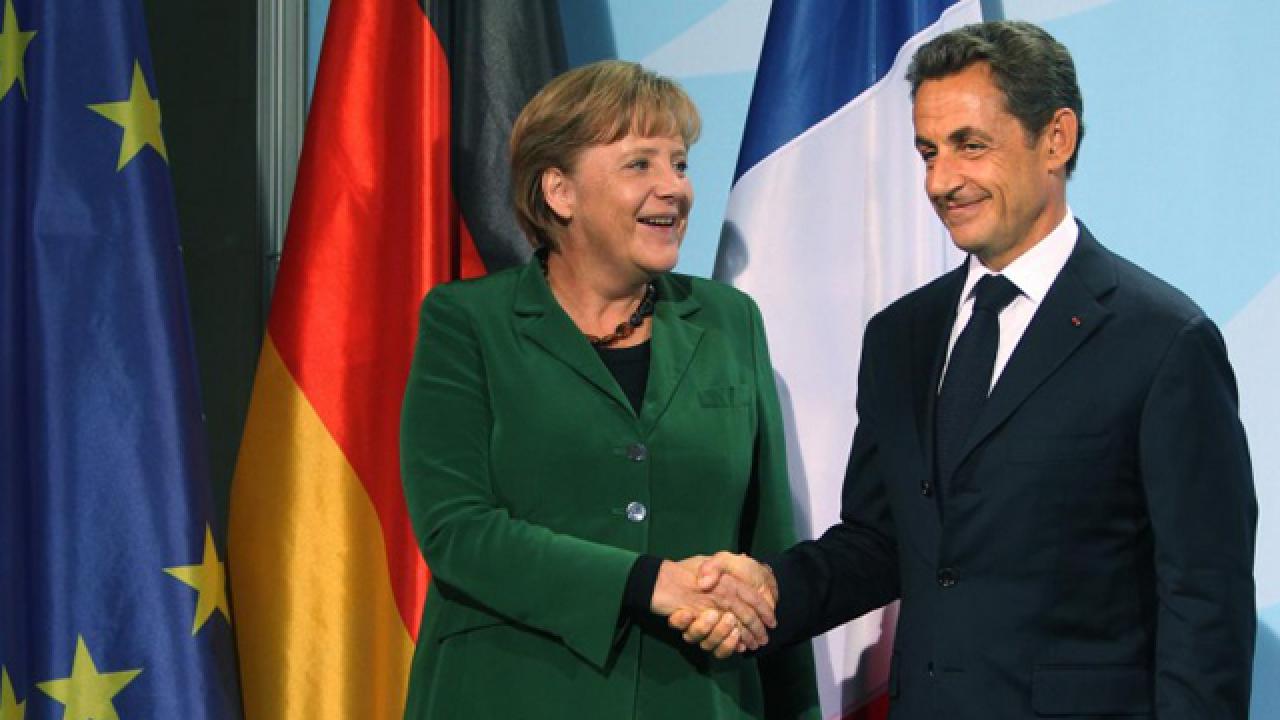 Tysklands förbundskansler Angela Merkel och Frankrikes president Nicolas Sarkozy.