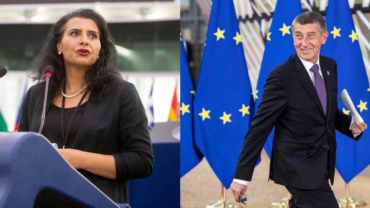 Europaparlamentariker Abir Al-Sahlani (C) vill utreda om Tjeckiens premiärminister Andrej Babiš kan vara kvar i den liberala partigruppen Alde.
