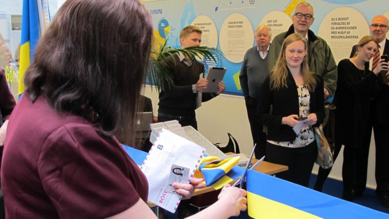 EU-mininster Birgitta Ohlsson (FP) invigde starten på EU-valet.