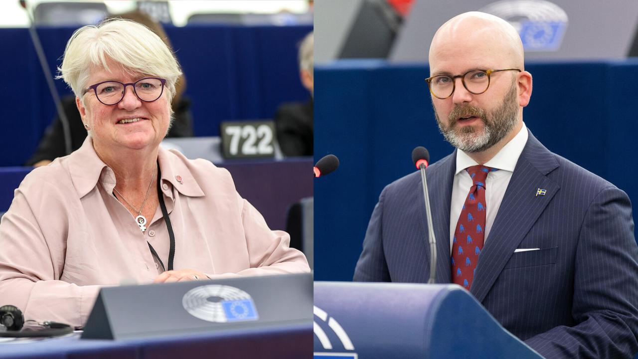 EU-parlamentariker Carina Ohlsson (S) och Charlie Weimers (SD).