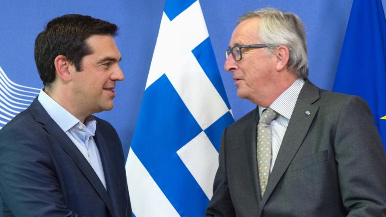 Greklands premiärminister Alexis Tsipras och EU-kommissionens ordförande Jean-Claude Juncker innan onsdagens möte. Greklands premiärminister Alexis Tsipras och EU-kommissionens ordförande Jean-Claude Juncker innan onsdagens möte.