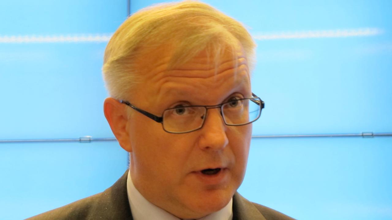 Olli Rehn i riksdagen.