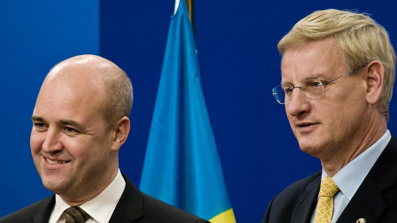 Fredrik Reinfeldt och Carl Bildt.