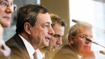 Mario Draghi under måndagens utfrågning i EU-parlamentets ekonomiutskott. Mario Draghi under måndagens utfrågning i EU-parlamentets ekonomiutskott.