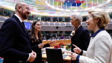 Fyra nya ledare EU under 2019. Arkivbild