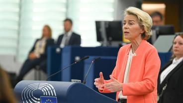 EU-kommissionens ordförande, den tyska kristdemokraten Ursula von der Leyen, i dag sitt årliga linjetal i Europaparlamentet om tillståndet i unionen.