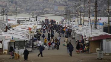 Flyktingläger utanför turkiska  Gaziantep. Sammanlagt beräknas över tre miljoner flyktingar bo i Turkiet. Arkivbild.