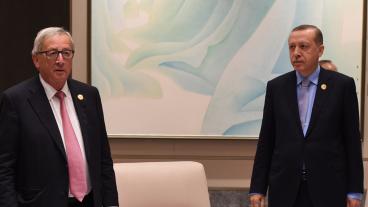 EU-kommissionens ordförande Jean-Claude Juncker och Turkiets president Recep Tayyip Erdoğan. Arkivbild.