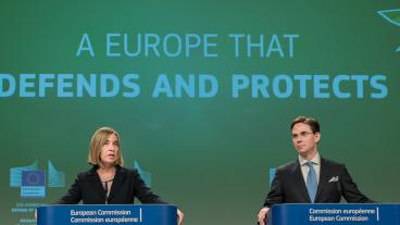 EU-kommissionärer Federica Mogherini och Jyrki Katainen. 