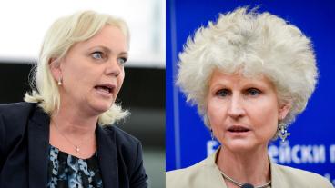EU-parlamentariker Kristina Winberg (SD) och Anna Maria Corazza Bildt (M). Bilden är ett collage.