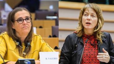 EU-parlamentarikerna Bodil Valero (MP) och Malin Björk (V). Arkivbild.