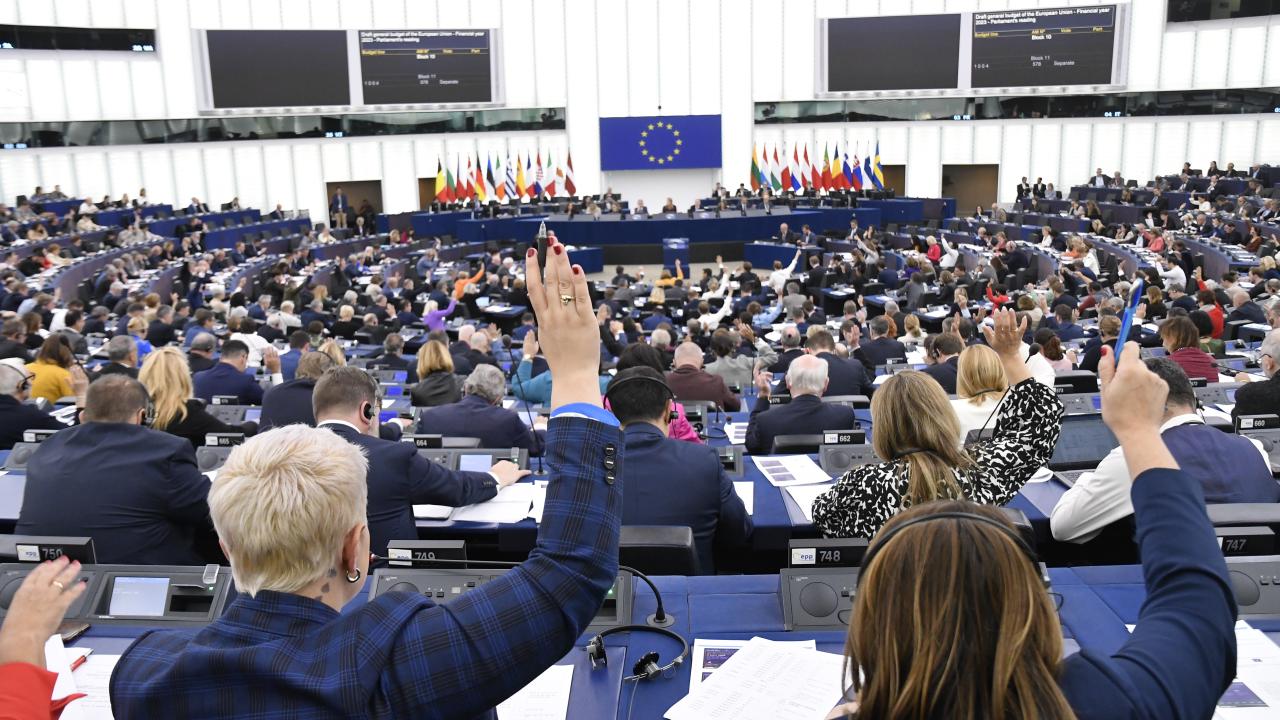 Omröstning i EU-parlamentet i Strasbourg