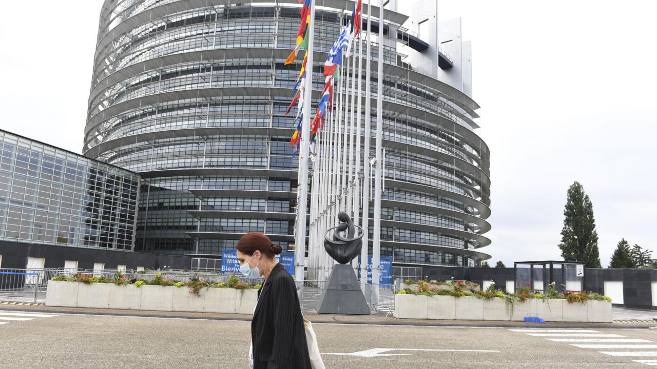EU-parlamentets sessionsbyggnad i Strasbourg har inte använts av ledamöterna sedan februari 2020. Arkivbild.