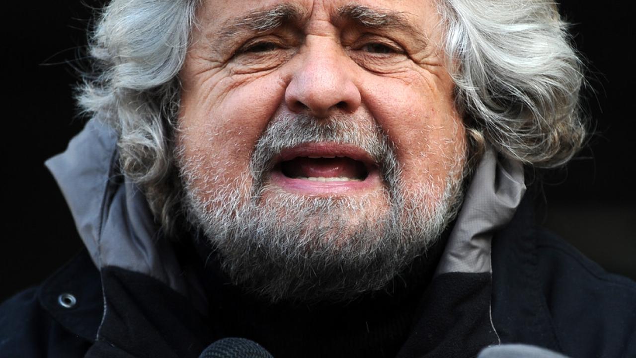 Beppe Grillos Femstjärnerörelse fick i parlamentsvalet 2013 närmare 8,7 miljoner röster. Arkivbild.
