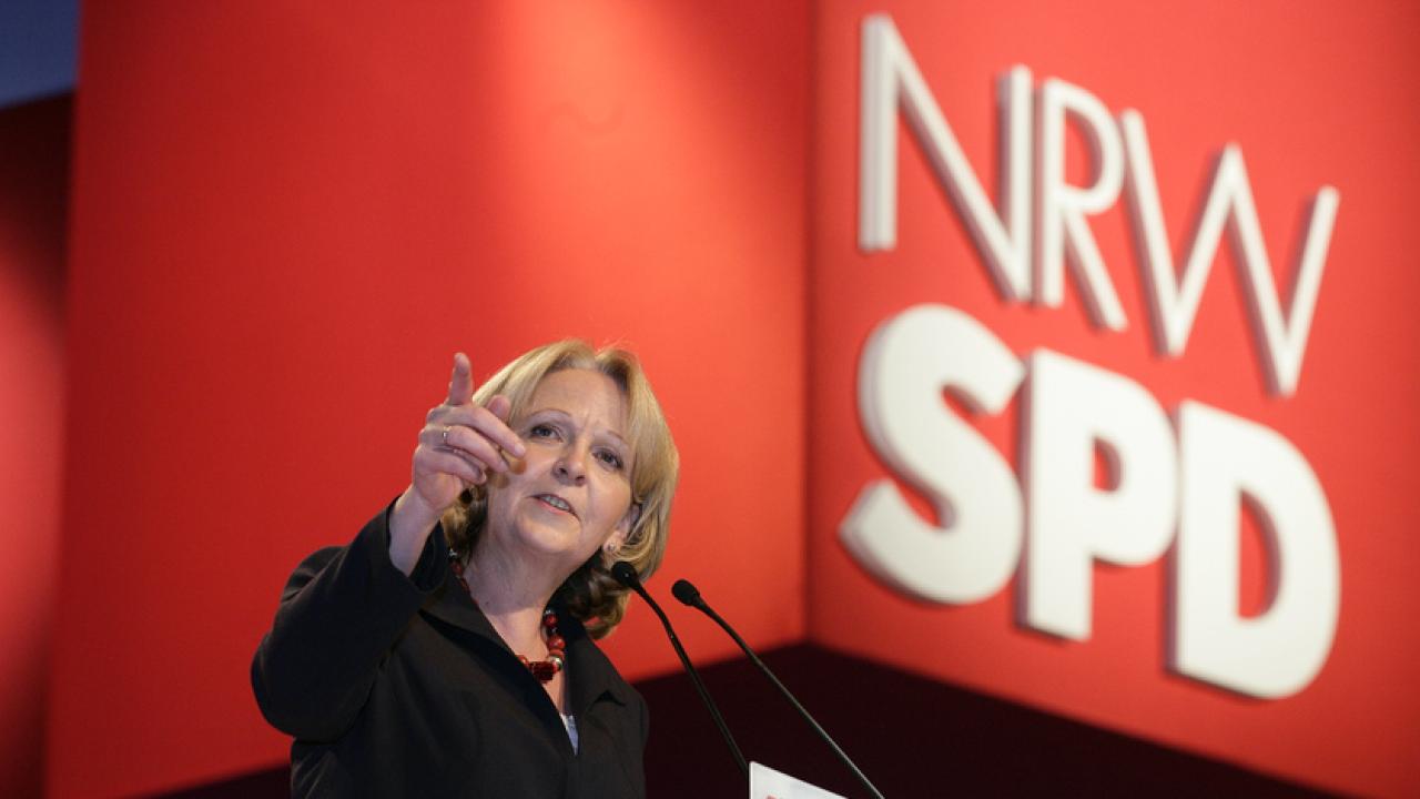 Hannelore Kraft, partiledare för socialdemokratiska SPD i Nordrhein-Westfalen, skördade framgångar i söndagens delstatsval.