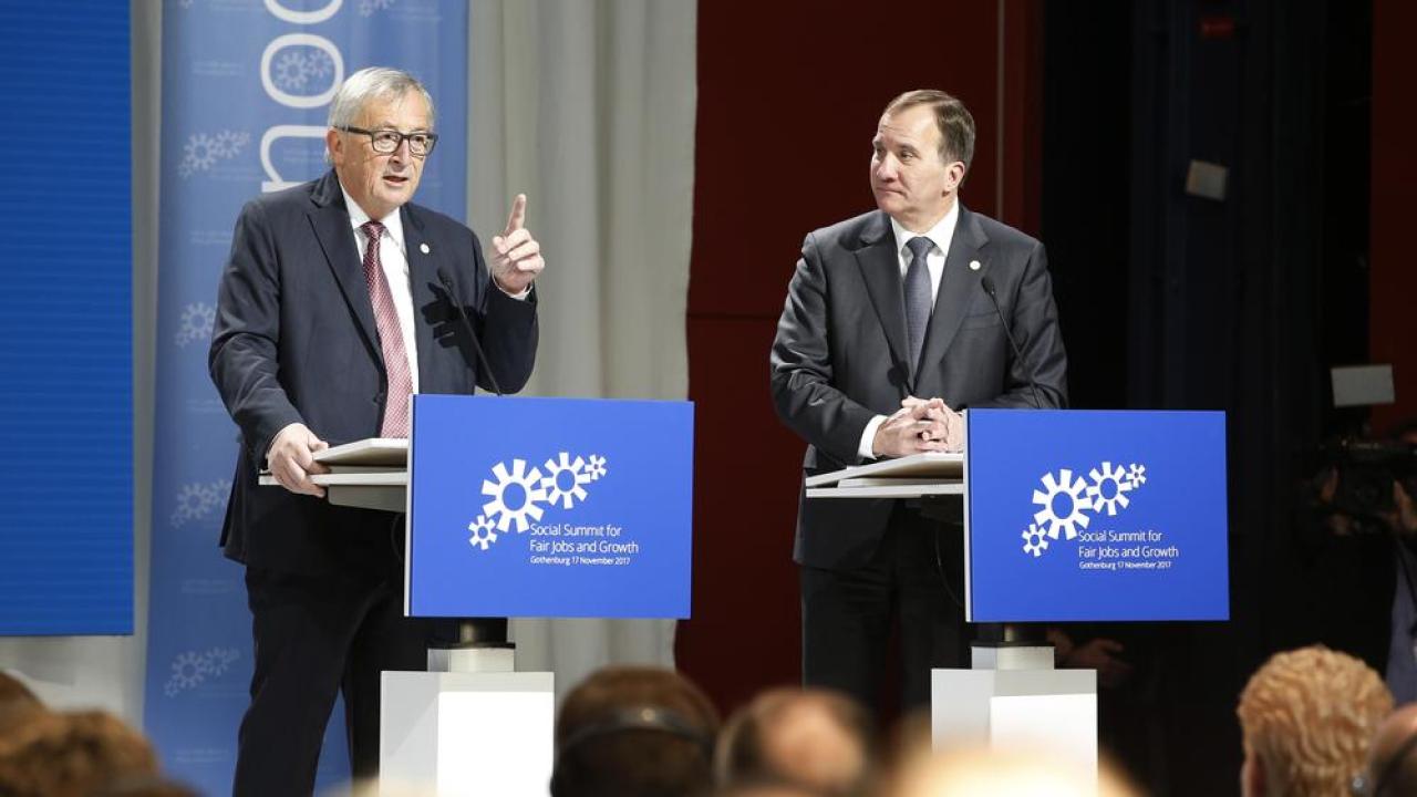 Statsminister Stefan Löfven och EU-kommissionens ordförande Jean-Claude Juncker vill att medlemsländerna nu går från ord till handing. 
