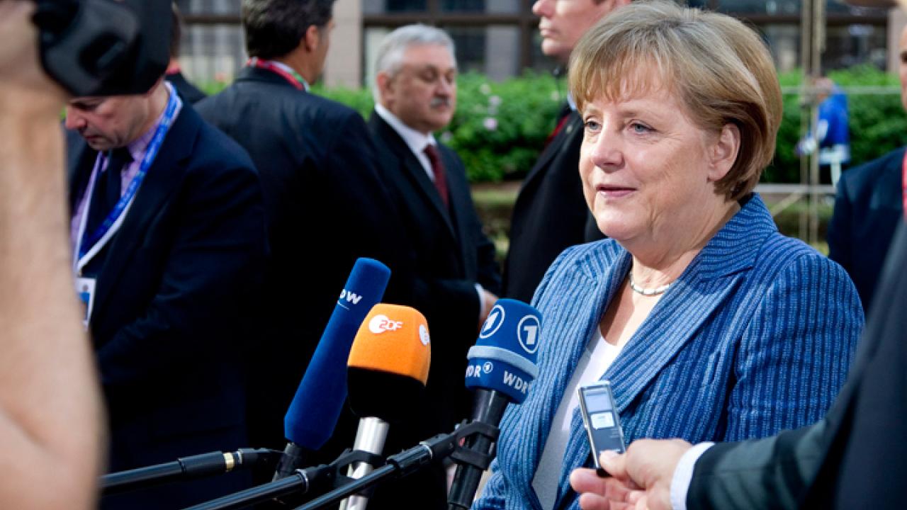 Tyska förbundskanslern Angela Merkel förespråkar ytterligare reformer i krisande euroländer. Arkivbild.