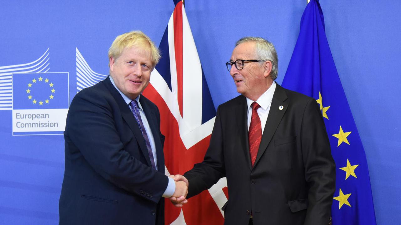 EU-kommissionens ordförande Jean-Claude Juncker och Storbritanniens premiärminister Boris Johnson. Arkivbild.