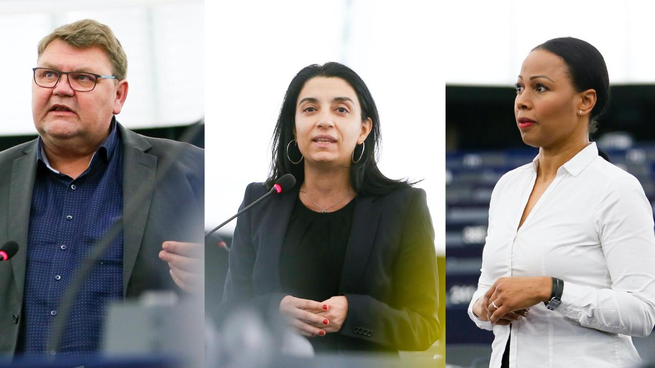 EU-parlamentarikerna Peter Lundgren (SD), Evin Incir (S) och Alice Bah Kuhnke (MP) deltog i onsdagens debatt inför torsdagens omröstning. EU-parlamentarikerna Peter Lundgren (SD), Evin Incir (S) och Alice Bah Kuhnke (MP) deltog i onsdagens debatt inför torsdagens omröstning.