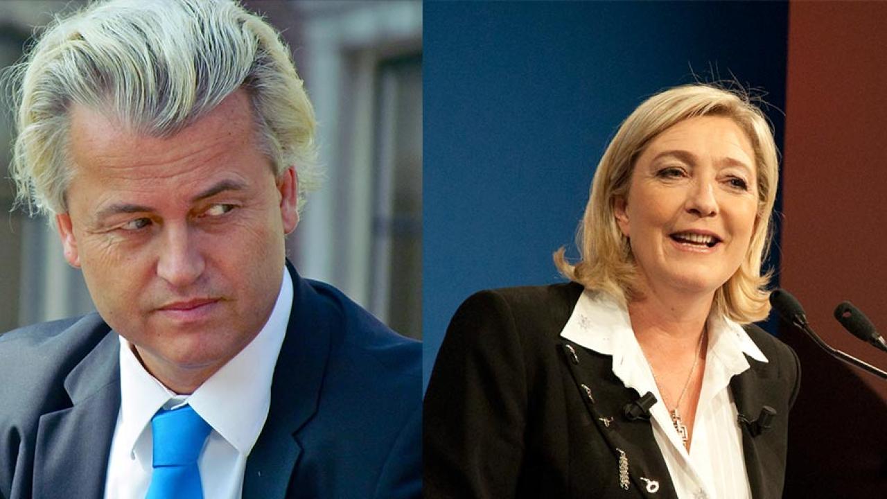 Geert Wilders och Marine Le Pen. Arkivbild.