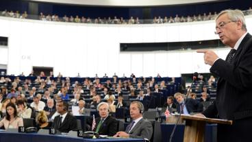 Jean-Claude Juncker talar i EU-parlamentet. Arkivbild.