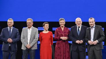 Spitzenkandidaterna för sex av de europeiska transnationella partierna.