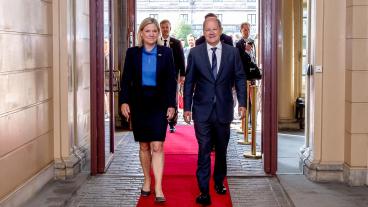 Statsminister Magdalena Andersson (S) tog på tisdagen emot Tysklands förbundskansler, socialdemokraten Olaf Scholz, i Stockholm. 
