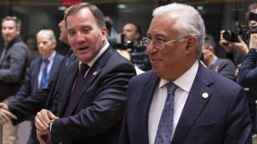 Statsminister Stefan Löfven och Portugals socialdemokratiske premiärminister António Costa. Arkivbild.