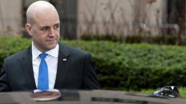 Statsminister Fredrik Reinfeldt på väg in till ett tidigare EU-toppmöte. Arkivbild.