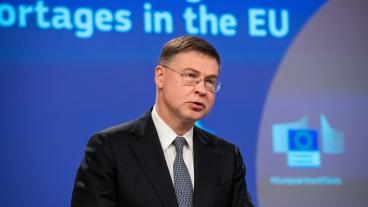 EU-kommissionär Valdis Dombrovskis. 