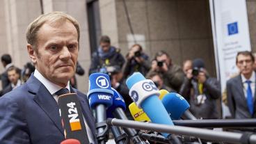 Europeiska rådets ordförande Donald Tusk inför torsdagens EU-toppmöte i Bryssel.