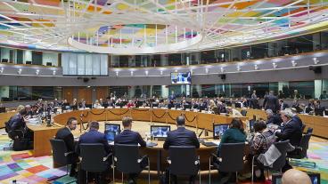 EU-ländernas handelsministrar vid torsdagens möte i Bryssel.