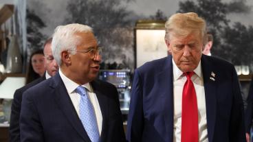 Europeiska rådets ordförande António Costa under ett tidigare möte med USA:s president Donald Trump. Arkivbild.