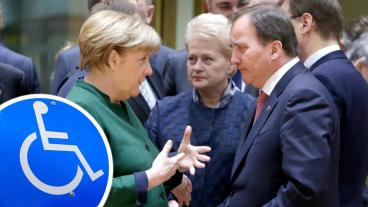 Från höger: Angela Merkel, Tysklands förbundskansler, med Dalia Grybauskaite, Litauens före detta president, och Stefan Löfven, Sveriges statsminister. 