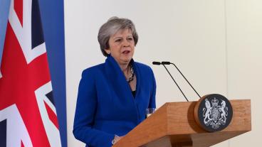 Theresa May vill fortsätta vara brittisk premiärminister. Arkivbild.