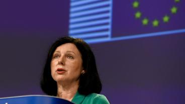 EU:s justitiekommissionär, den tjeckiska liberalen Věra Jourová. Arkivbild.