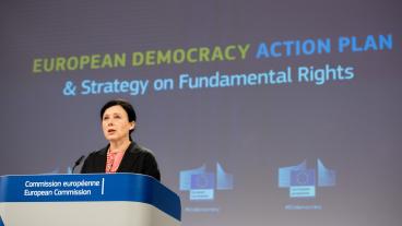 EU:s värderings- och öppenhetskommissionär Věra Jourová, en tjeckisk liberal.