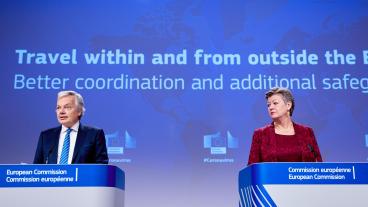 EU-kommissionärerna Didier Reynders och Ylva Johansson.