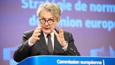 EU:s industri- och inre marknadskommissionär Thierry Breton, en fransk liberal. 