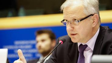 EU:s ekonomikommissionär Olli Rehn ser allt ljusare på framtiden. Arkivbild.