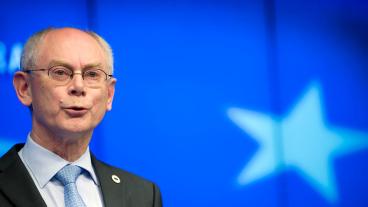 Europeiska rådets ordförande Herman Van Rompuy ledde torsdagens toppmöte.